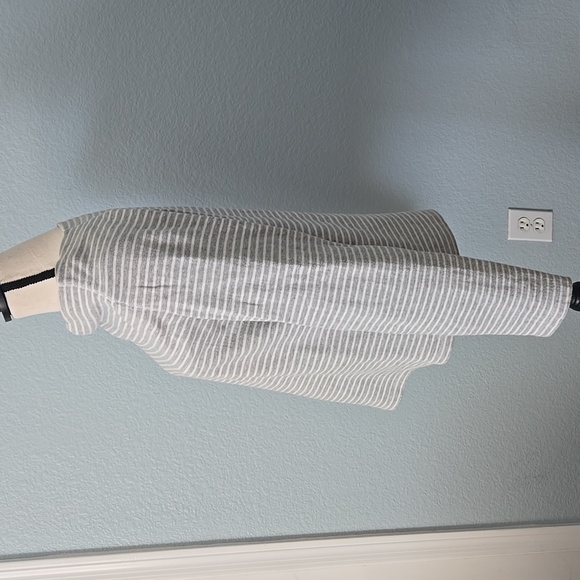 STANDARD JAMES PERSE Striped Boatneck Top Pullover Gray White Sz Large 3 Cotton - Picture 5 of 12